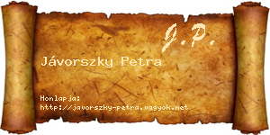 Jávorszky Petra névjegykártya